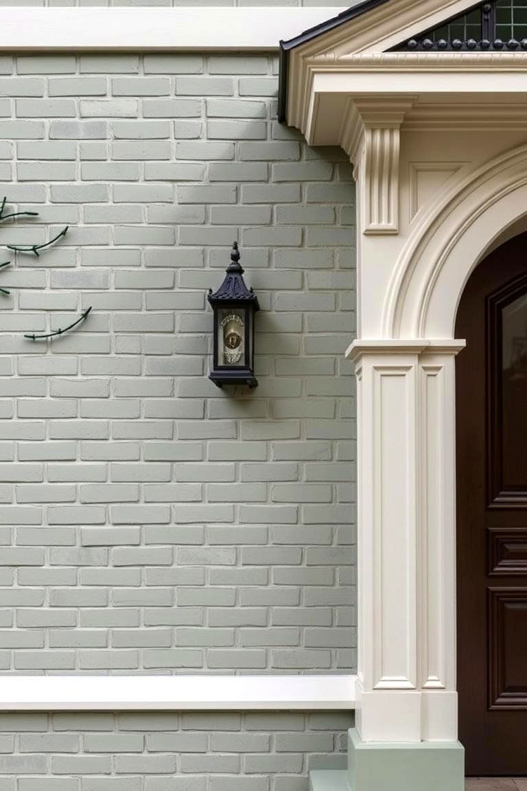 Sophisticated Masonry Makeover - 24 Sage Green Painted Brick House Ideas