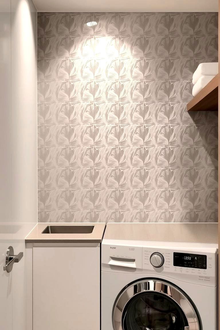 Sophisticated Metallic Look Tiles - 24 Laundry Room Tile Ideas