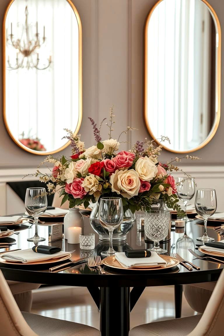 Sophisticated Mirror Reflections - 24 Wedding Table Decoration Ideas