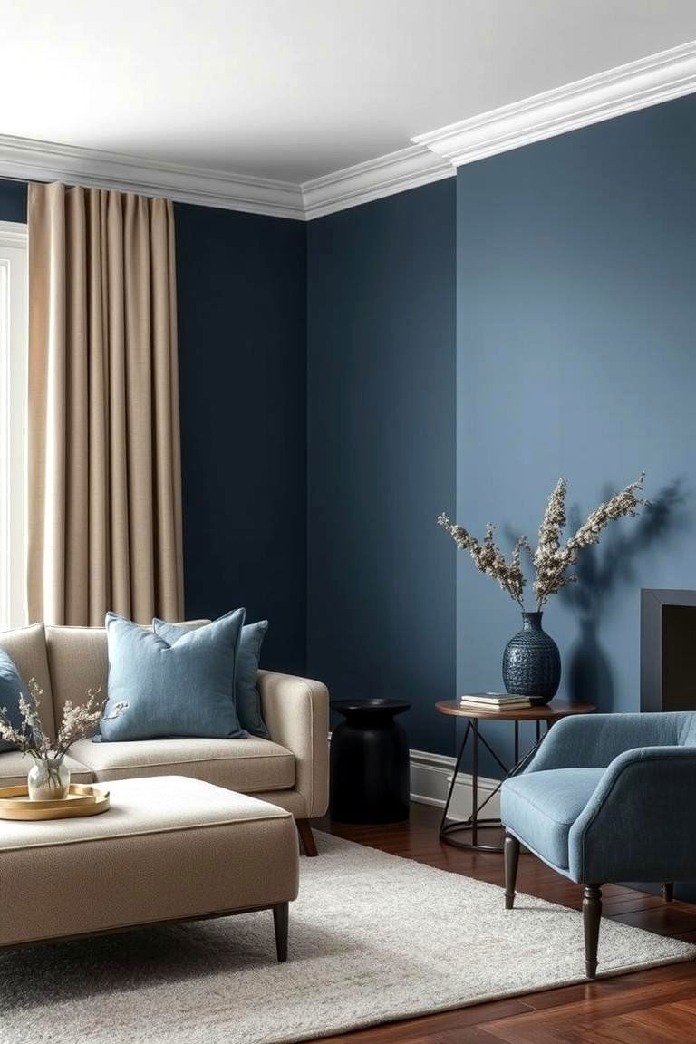 Sophisticated Monochrome Blend - 24 blue and beige bedroom ideas