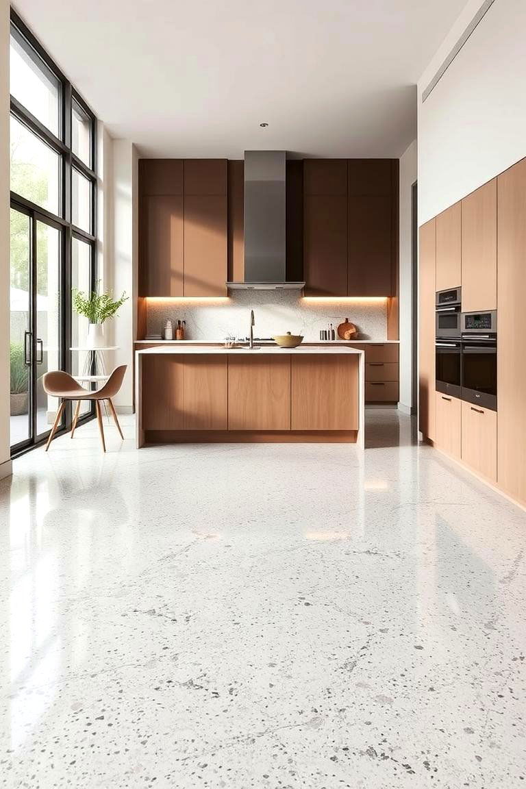Sophisticated Neutral Palette - 24 Terrazzo Kitchen Floor Ideas