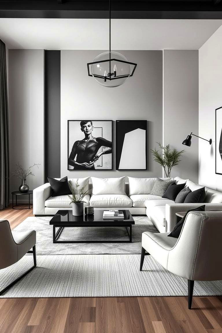 Sophisticated Neutrals Blend - 24 Black and White Living Room Ideas