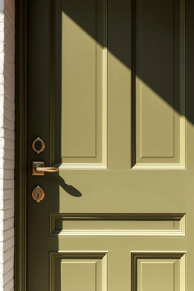Sophisticated Olive Accent - 24 Olive Green Front Door Ideas