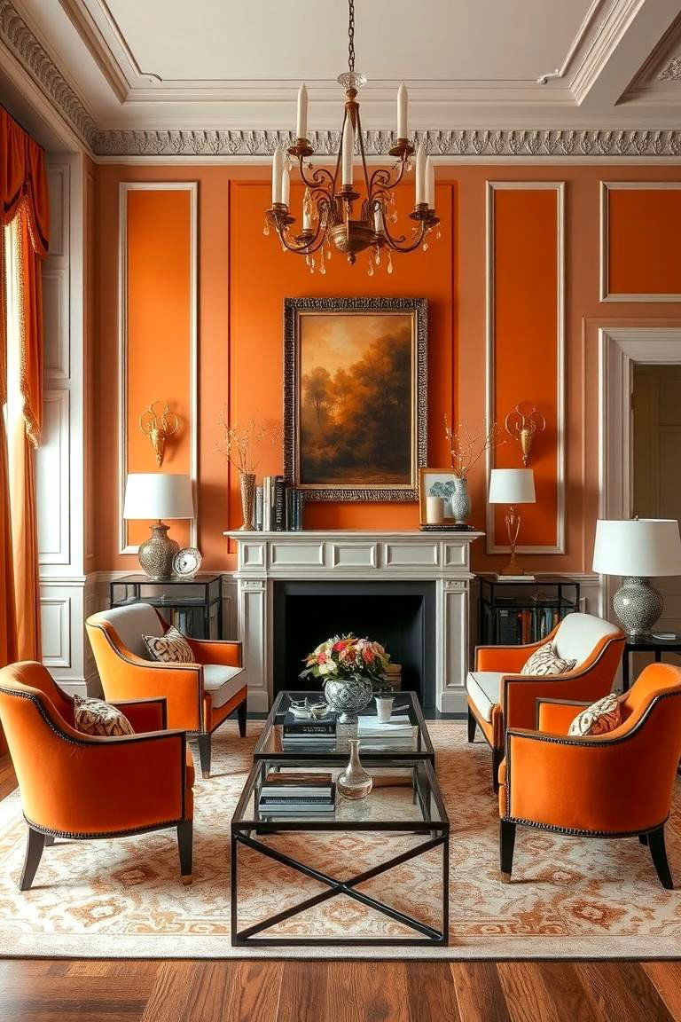 Sophisticated Orange Vibe - 24 Orange Accent Wall Ideas