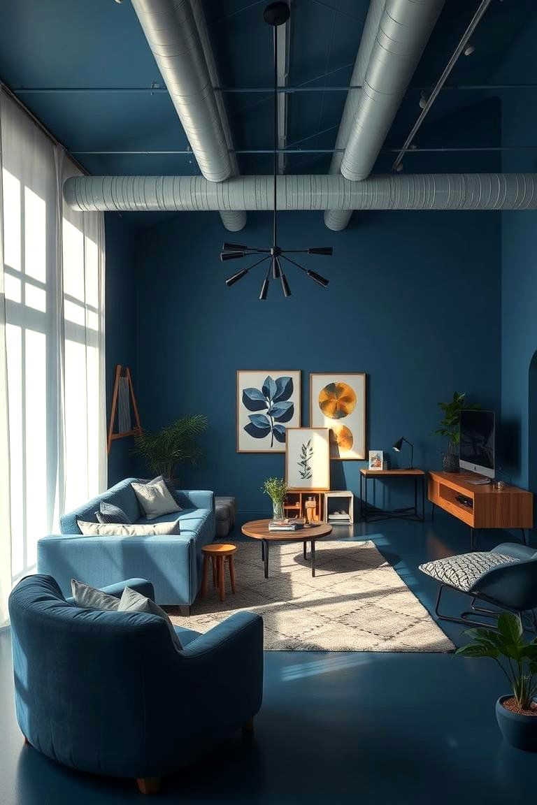 Sophisticated Sapphire Studio - 24 Colorful Room Ideas
