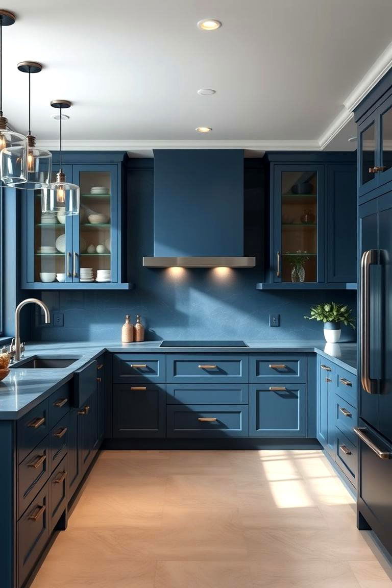 Sophisticated Serenity - 24 kitchens with blue countertops