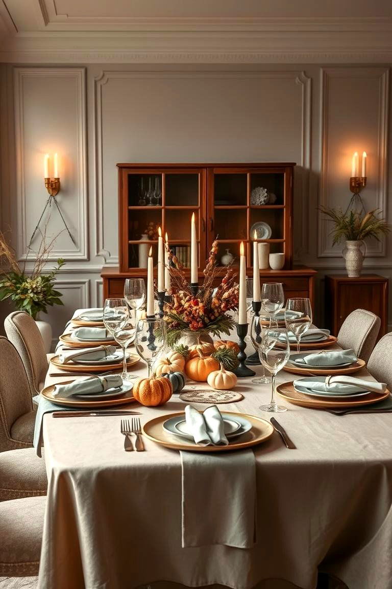 Sophisticated Serenity - 24 Thanksgiving Table Settings