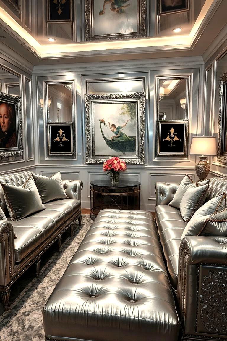 Sophisticated Silver Monochromatic Living Room - 24 Monochromatic Living Room Ideas