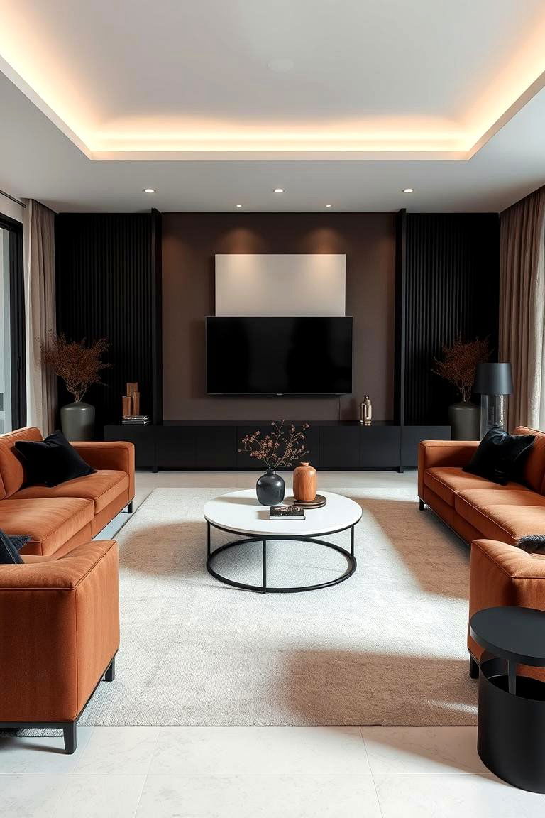 Sophisticated Simplicity Living Room - 24 Black and Brown Living Room Ideas