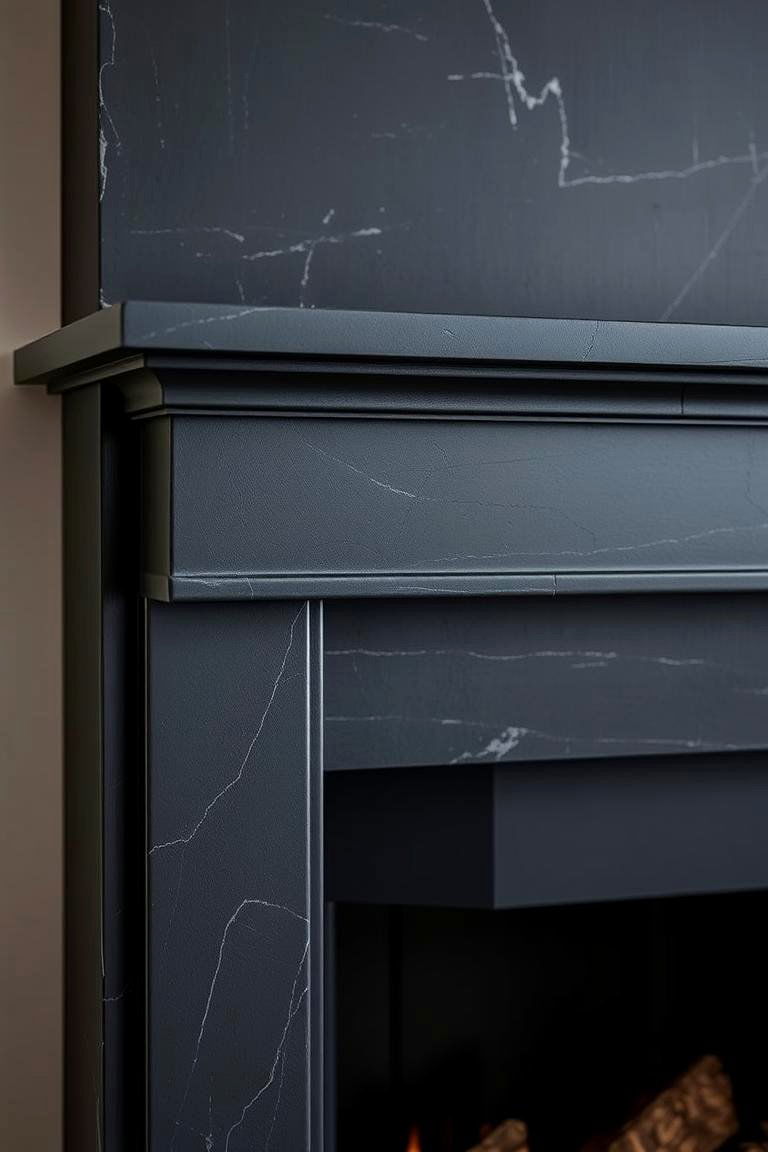 Sophisticated Slate Fireplace - 24 Stone Fireplace Ideas