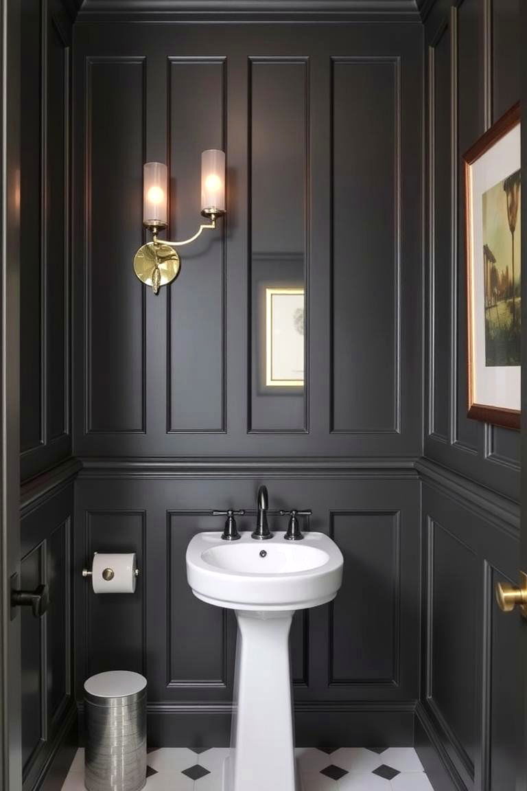Sophisticated Tall Wainscoting - 24 Powder Room Wainscoting Ideas