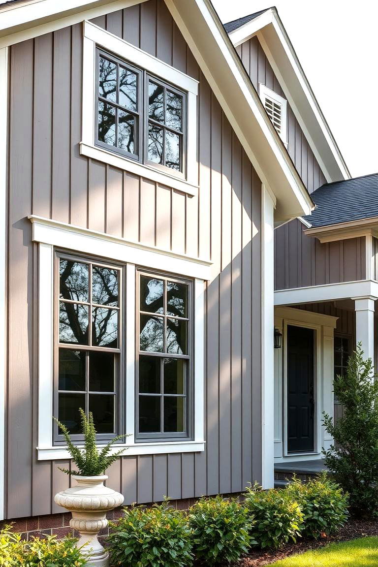 Sophisticated Taupe Board and Batten Siding - 24 Board and Batten Siding Colors