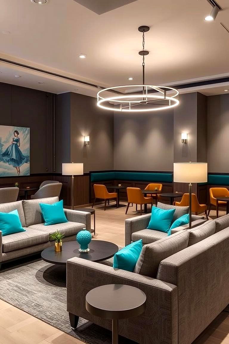 Sophisticated Teal Lounge Setup - 24 Teal and Grey Living Room Ideas