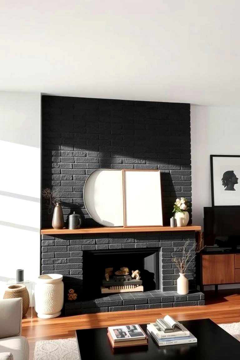 Sophisticated Urban Minimalism - 24 Black Brick Fireplace Ideas