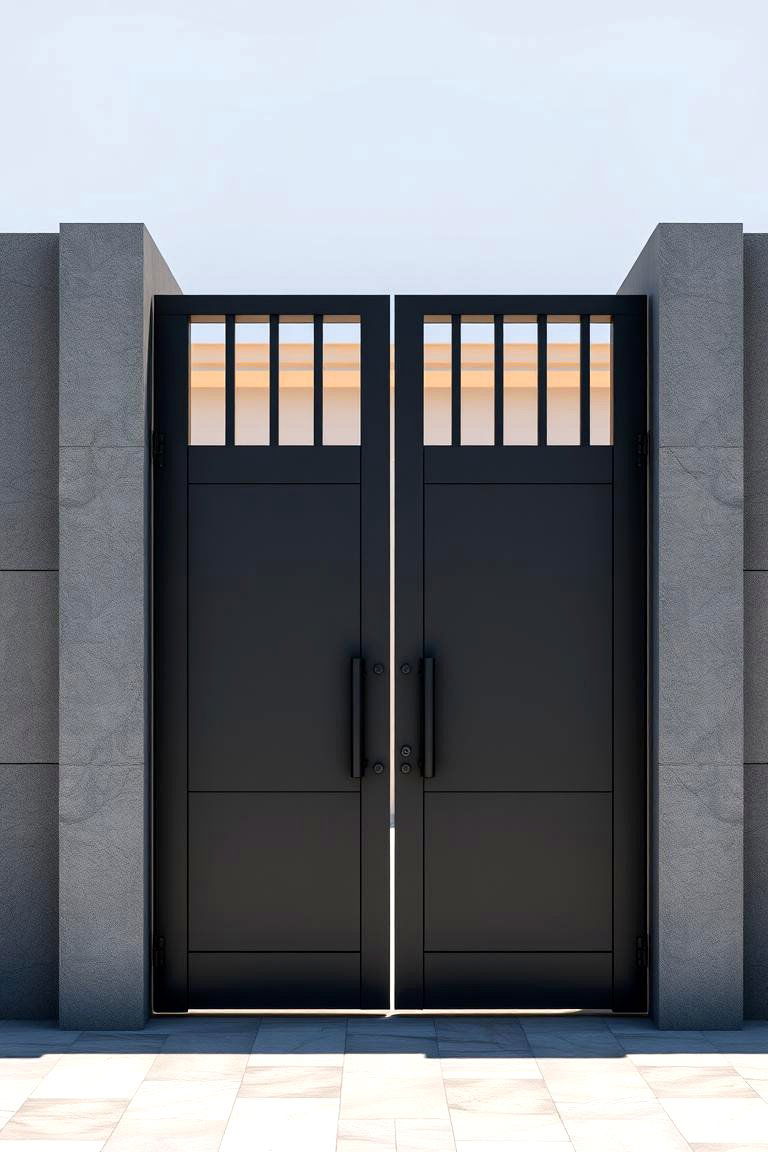 Sophisticated Urban Minimalist Gate - 24 Deck Gate Ideas