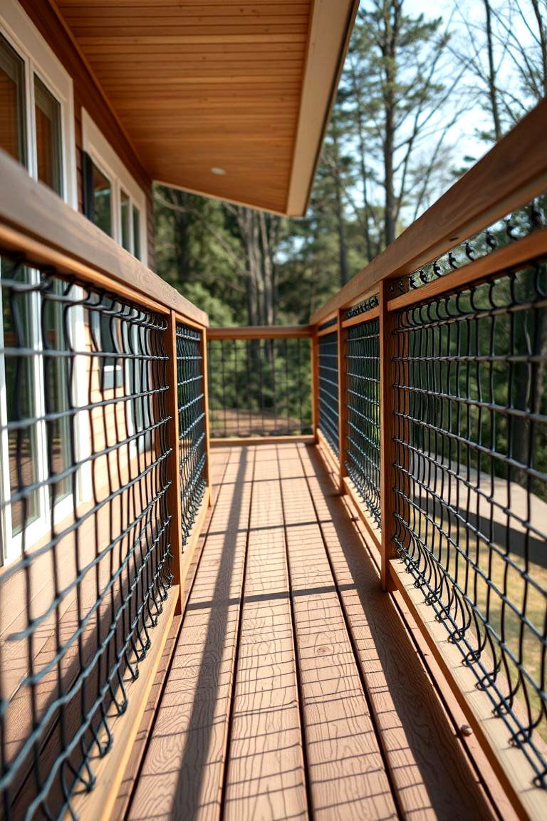 Sophisticated Wire Detailing - 24 Hog Wire Deck Railing Ideas