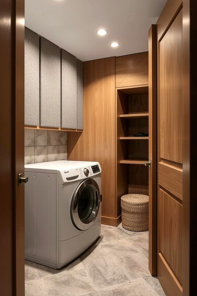 Soundproofed Laundry Space - 24 Garage Laundry Room Ideas
