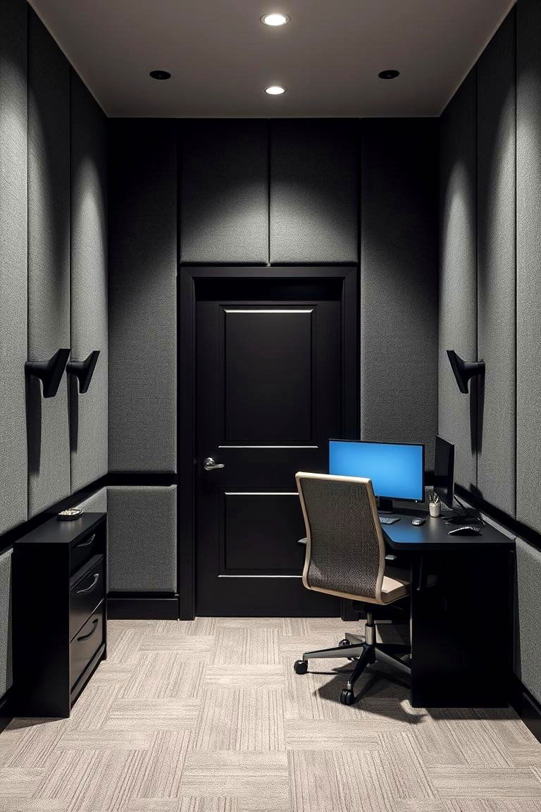 Soundproofing for Enhanced Focus - 24 Man Cave Office Ideas