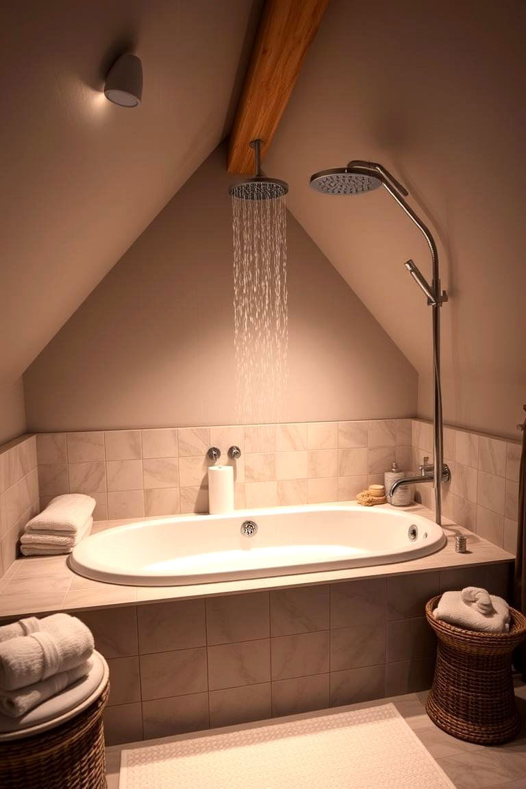 Spa Inspired Features for Relaxation - 24 Attic Bathroom Ideas