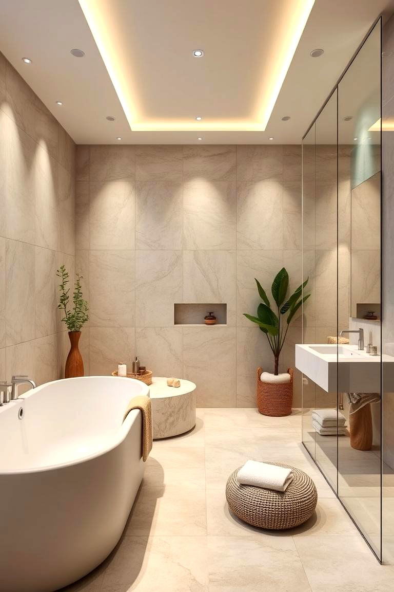 Spa Inspired Greige Bathroom Oasis - 24 Greige Interior Design Ideas