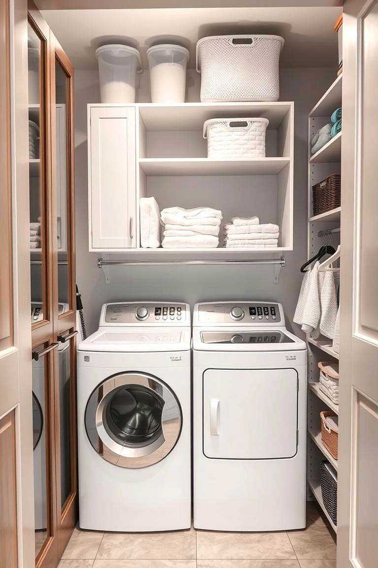 Space Optimized Folding Stations - 24 Laundry Closet Ideas