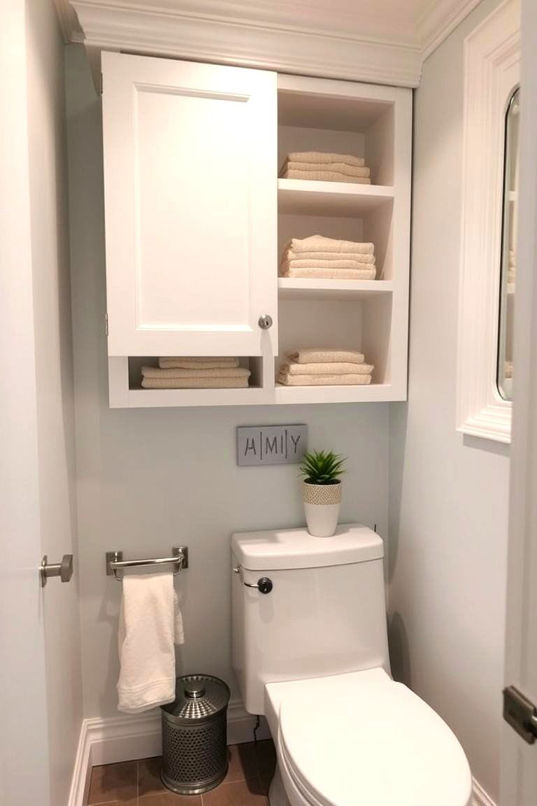Space Saving Cabinet with Fold Down Countertop - 24 Bathroom Cabinet Ideas
