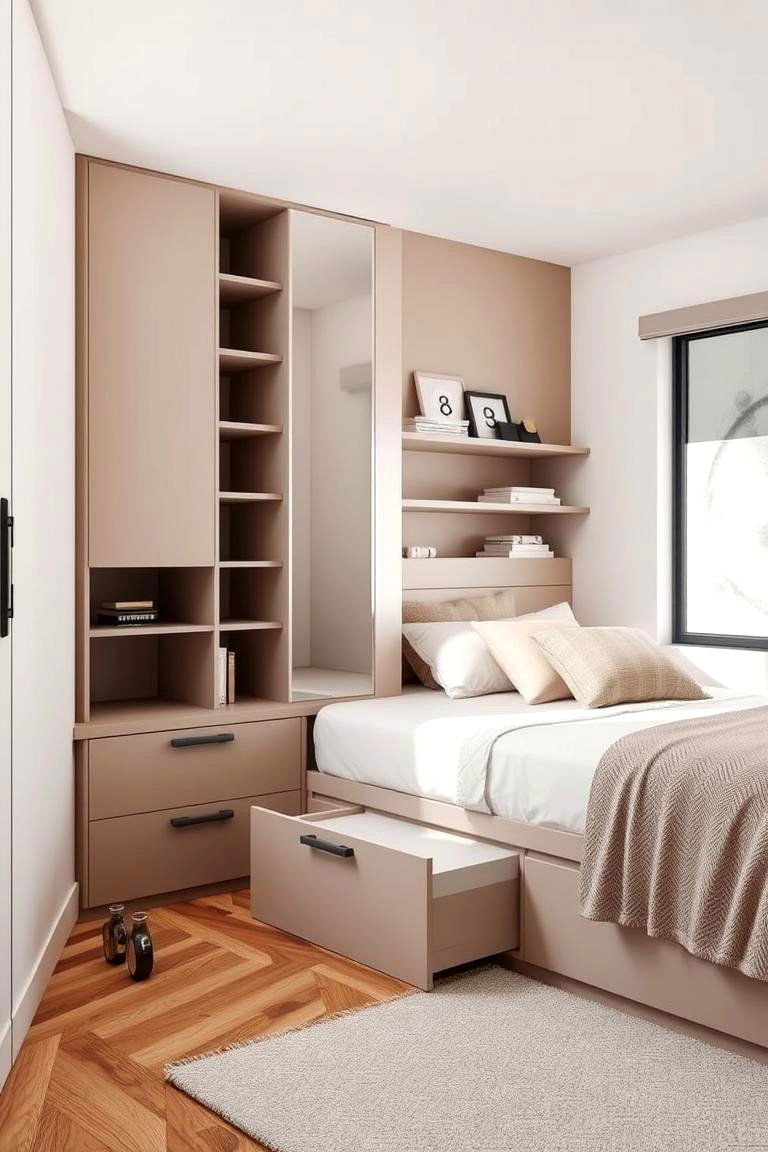 Space Saving Corner Bed with Built in Storage - 24 Corner Bed Ideas