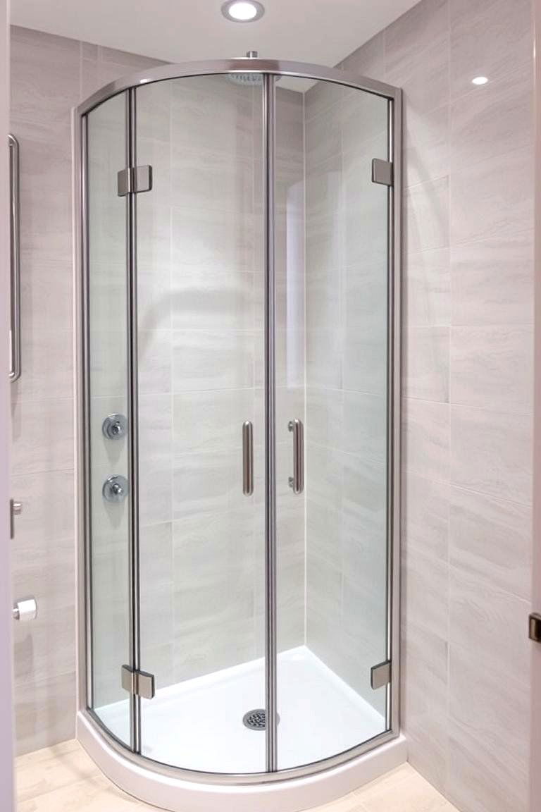 Space Saving Corner Shower Design - 24 Small Bathroom Walk-in Shower Ideas