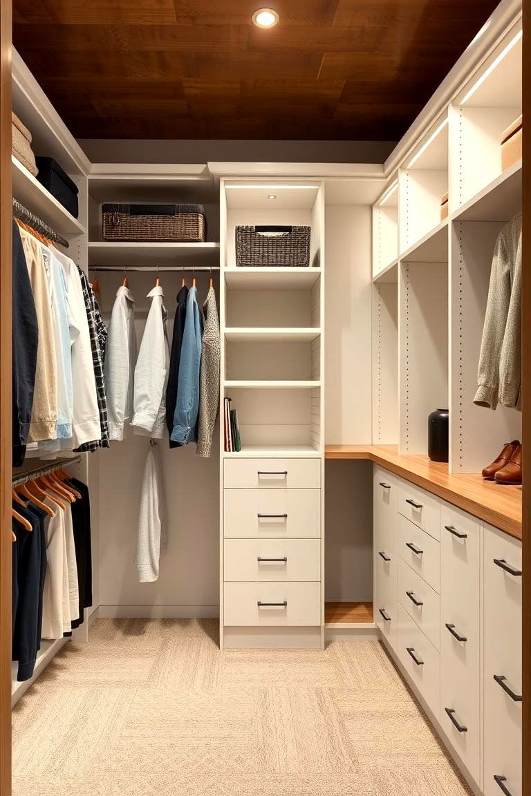 Space Saving Corner Units - 24 Walk in Closet Ideas