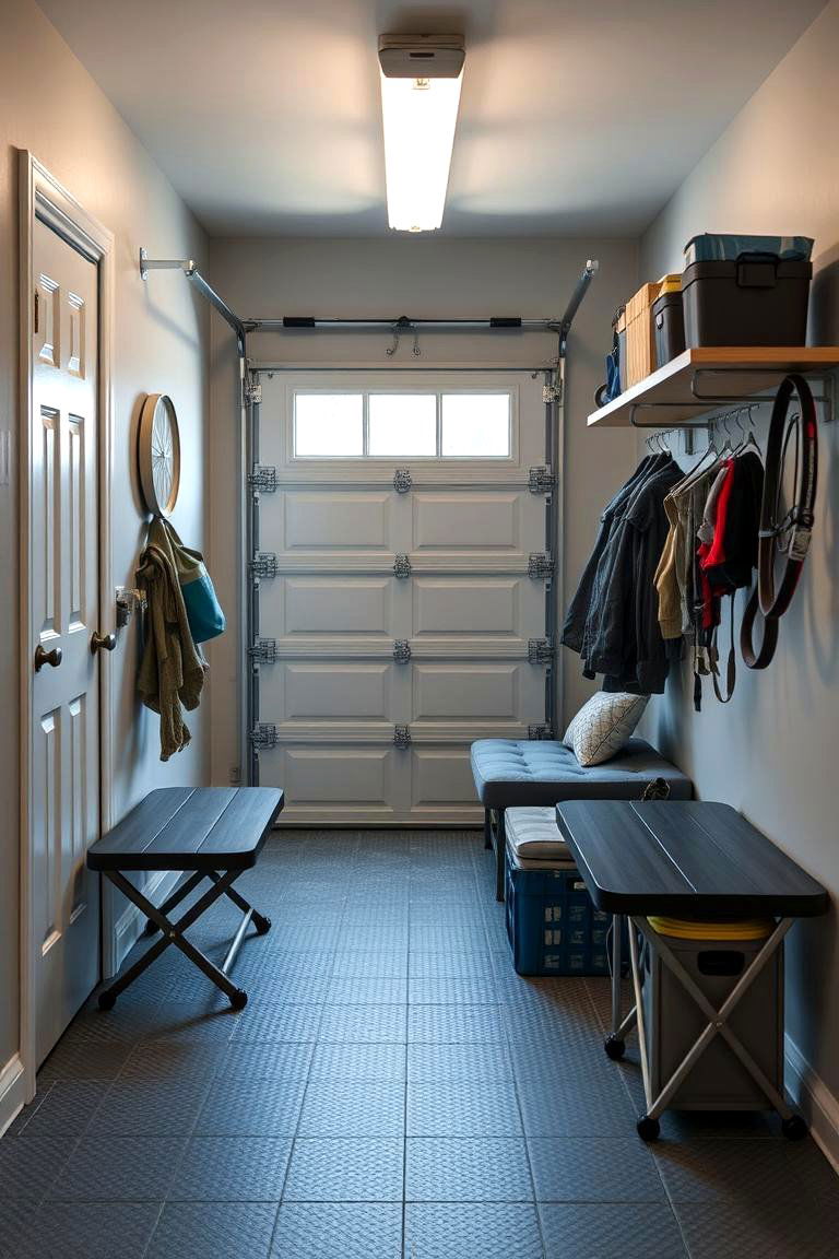 Space Saving Foldable Seating Solutions - 24 Garage Entryway Ideas