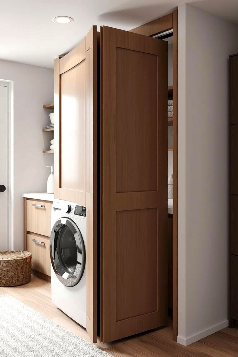 Space Saving Folding Door - 24 Laundry Room Door Ideas