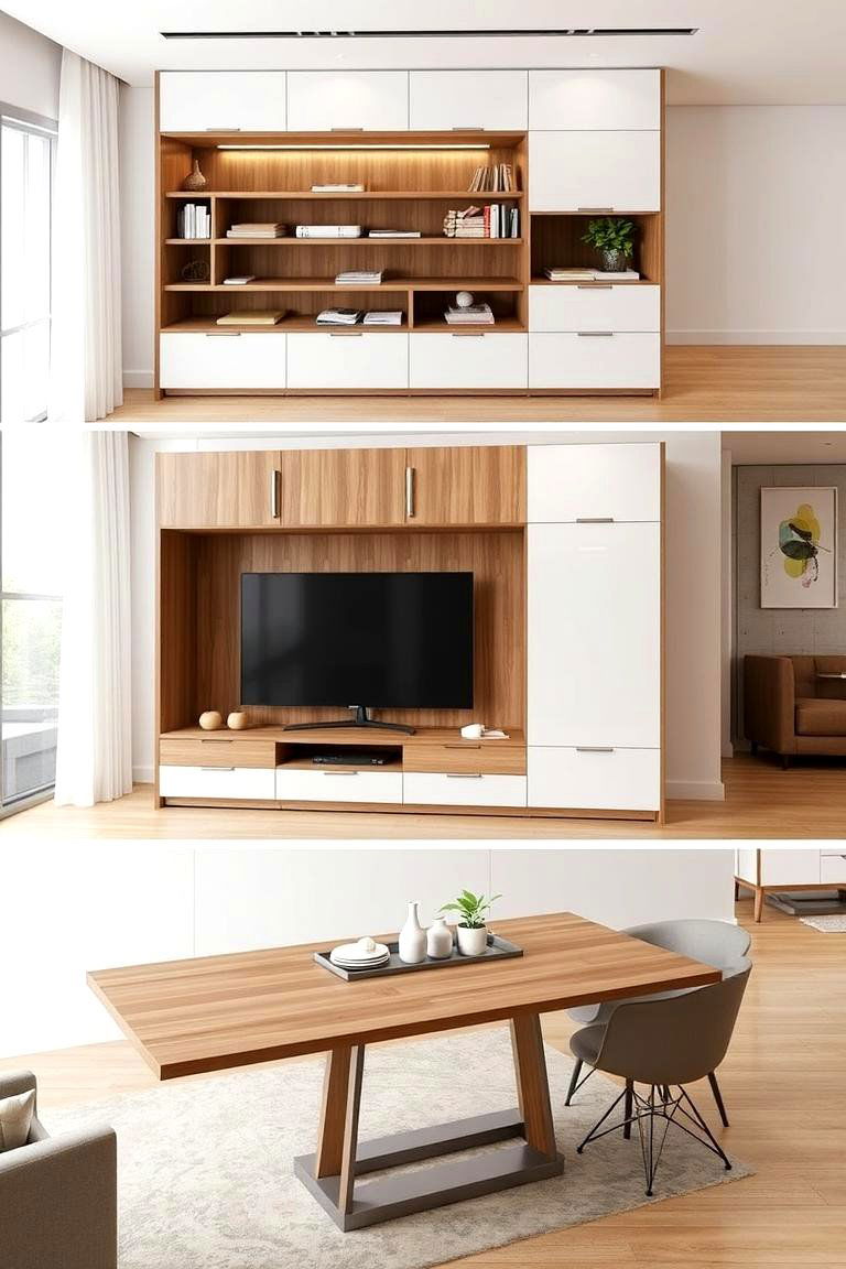 Space Saving Furniture Solutions - 24 Small Living Room Ideas With Tv and Dining Table