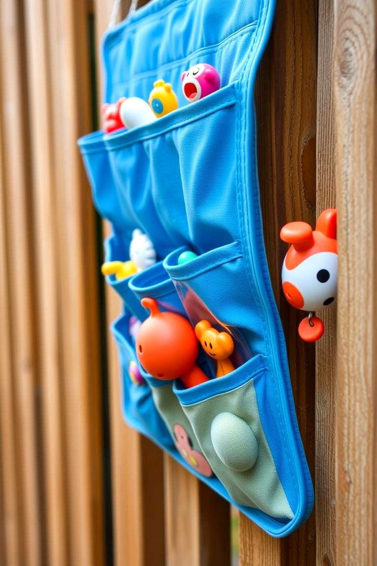 Space Saving Hanging Organizers - 24 Outdoor Toy Storage Ideas