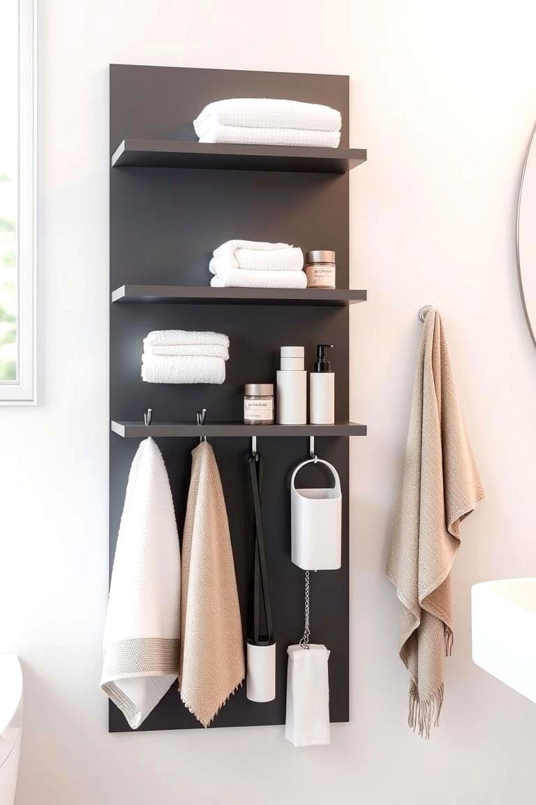 Space Saving Hooks - 24 Small Bathroom Storage Ideas