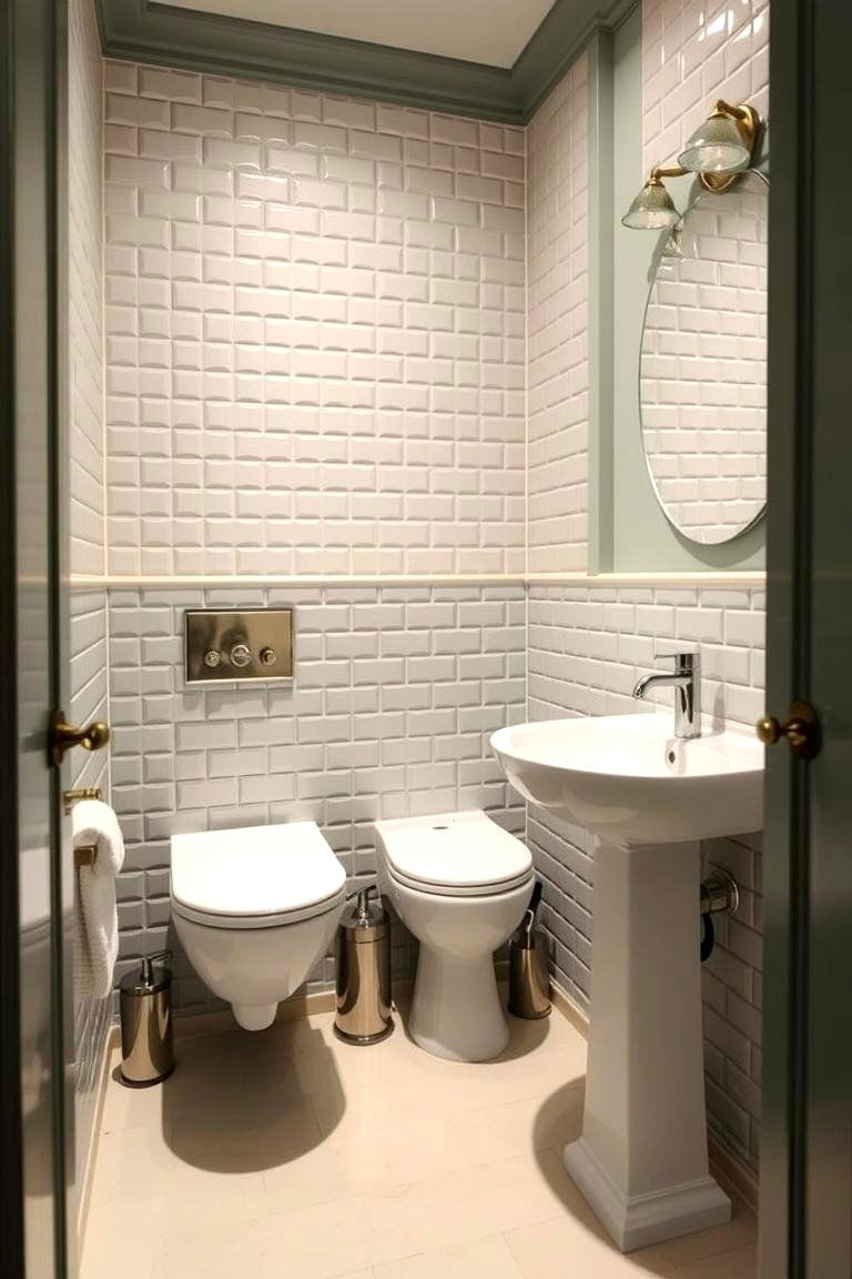 Space Saving Layout Innovations - 24 Sage Green and Cream Bathroom Ideas