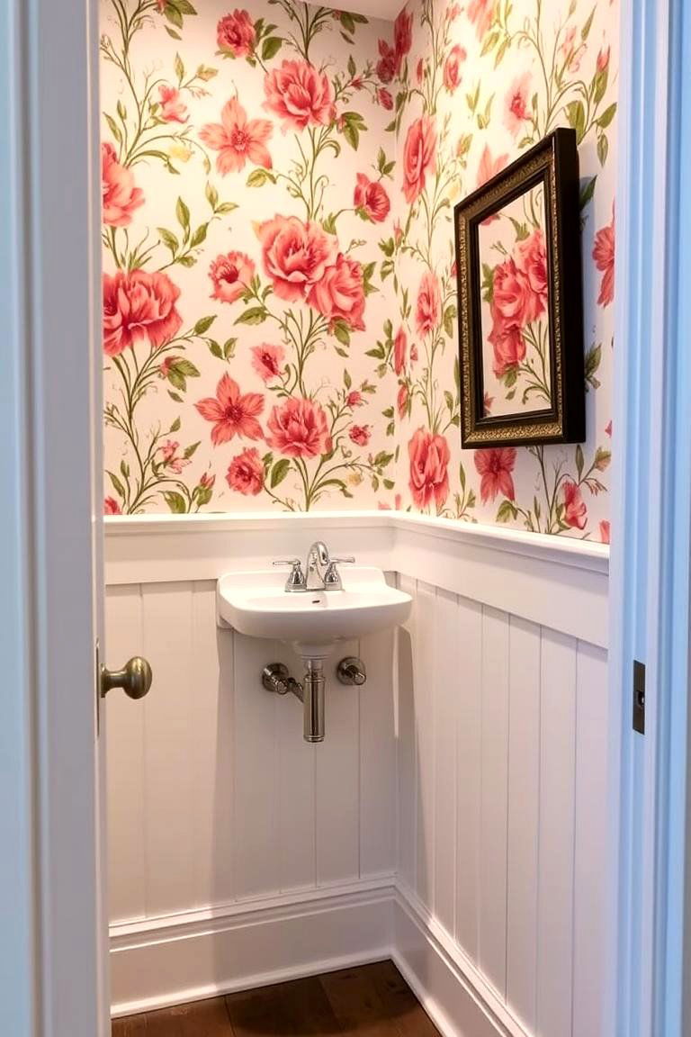 Space Saving Low Wainscoting - 24 Powder Room Wainscoting Ideas
