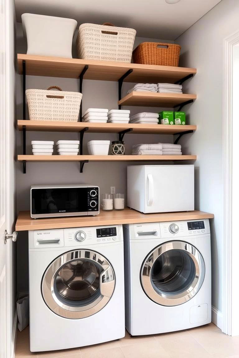 Space Saving Organizational Design - 24 Garage Laundry Room Ideas
