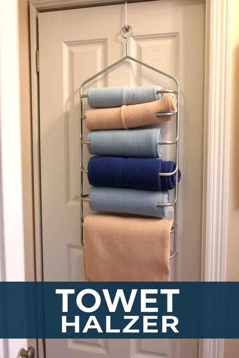 Space Saving Over the Door Hangers - 24 Towel Storage Ideas