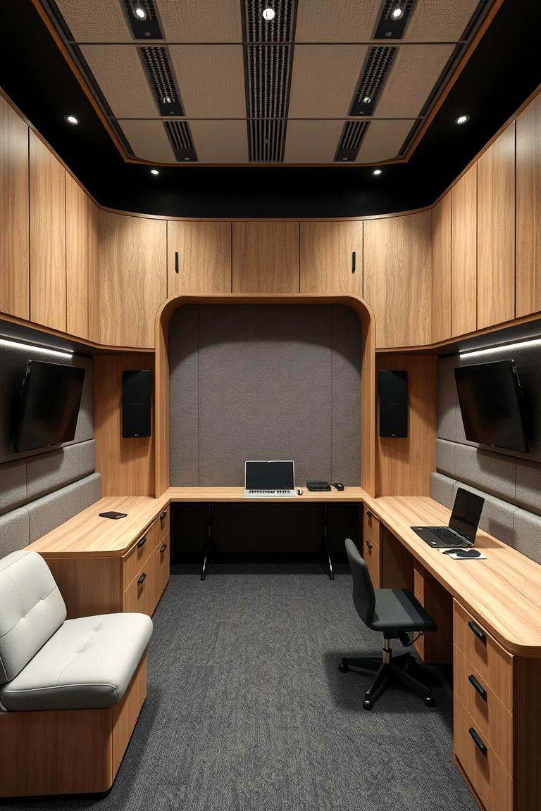 Space Saving Performance Area - 24 Guitar Room Ideas