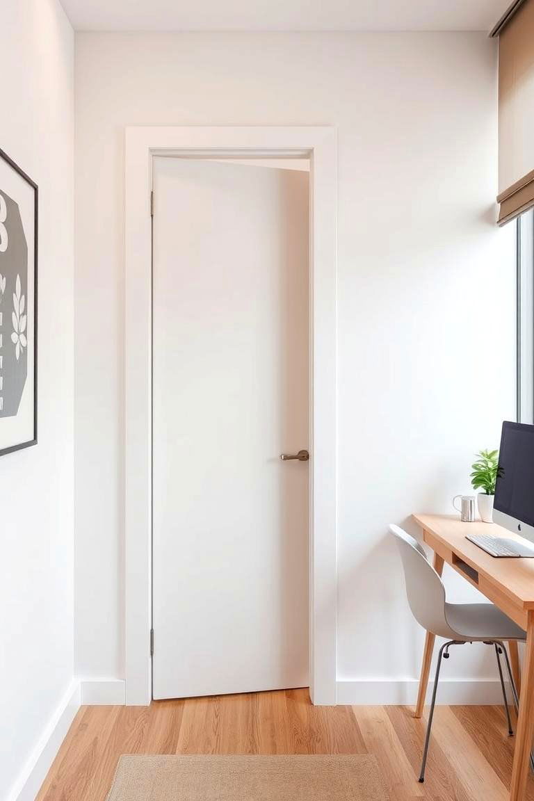 Space Saving Pocket Door - 24 Home Office Door Ideas