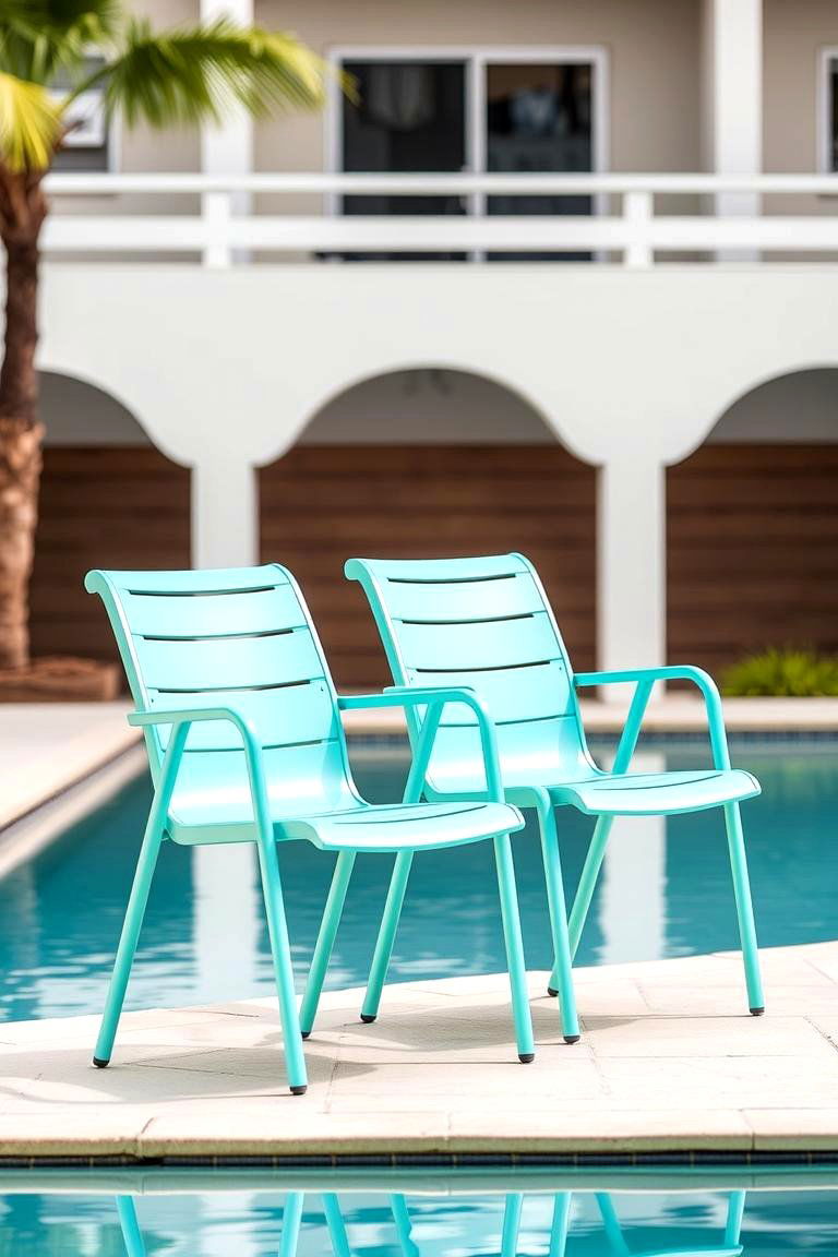 Space Saving Stackable Chairs - 24 Pool Furniture Ideas