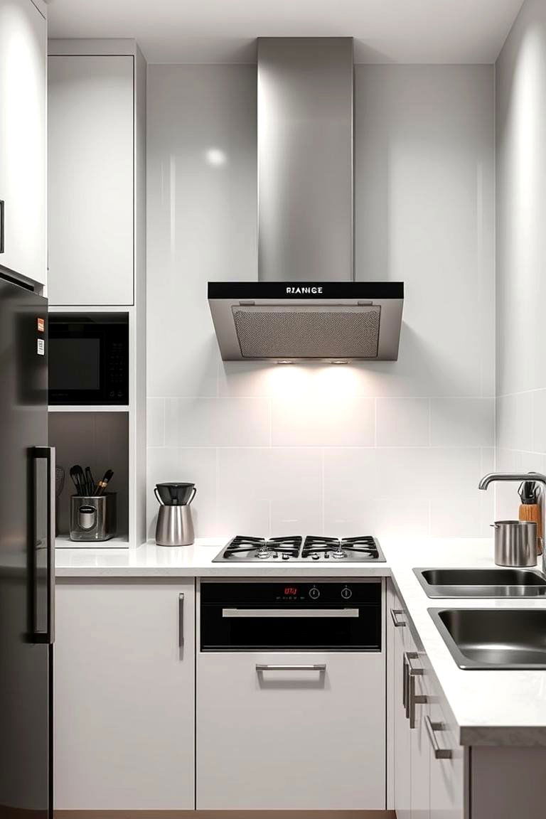 Space Saving Wall Mounted Range Hood - 24 Range Hood Ideas