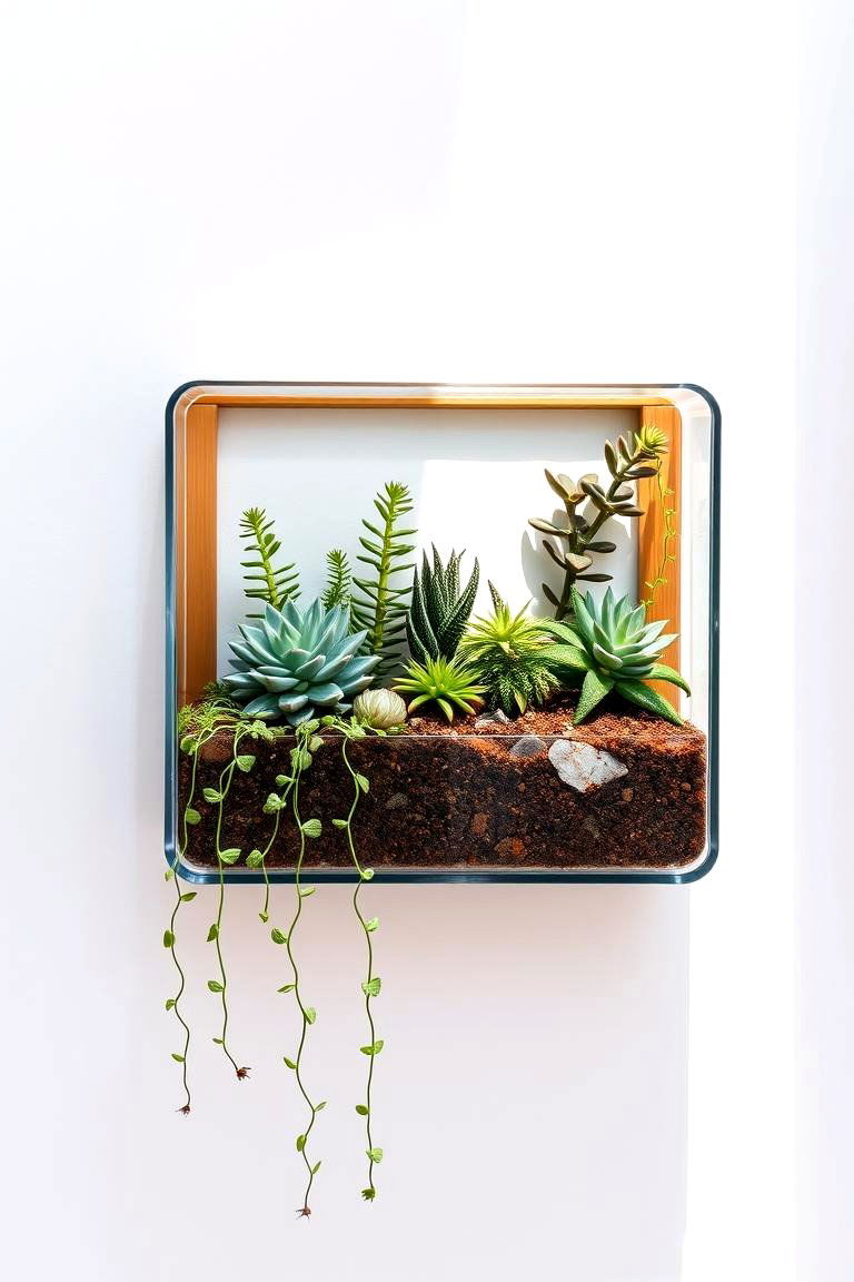 Space Saving Wall Mounted Terrarium - 24 Terrarium Ideas