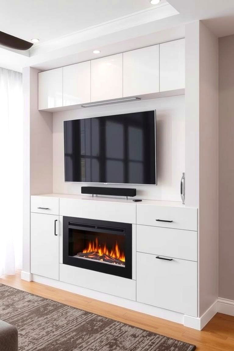 Space Saving Wall Unit Design - 24 Tv Over Fireplace Ideas
