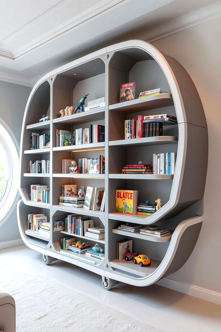 Space Shuttle Shelving Display - 24 Space-themed Nursery Ideas