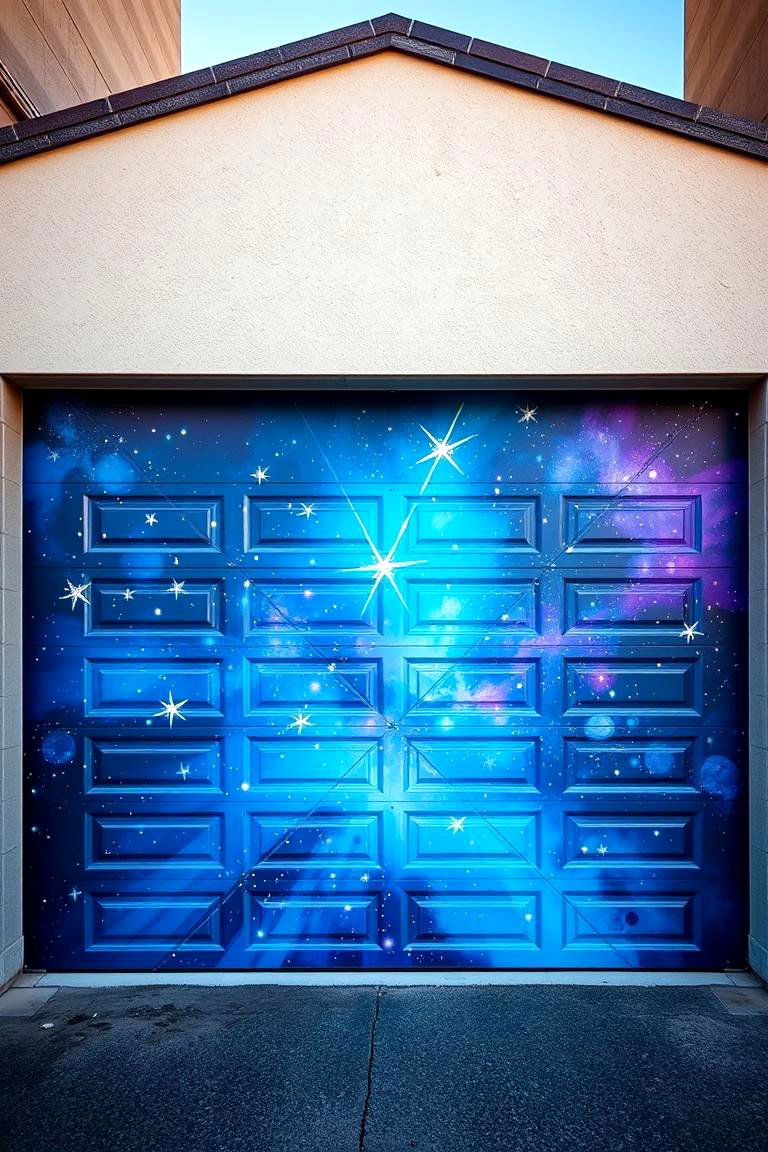 Space and Galaxy Inspired Mural - 24 Garage Door Murals