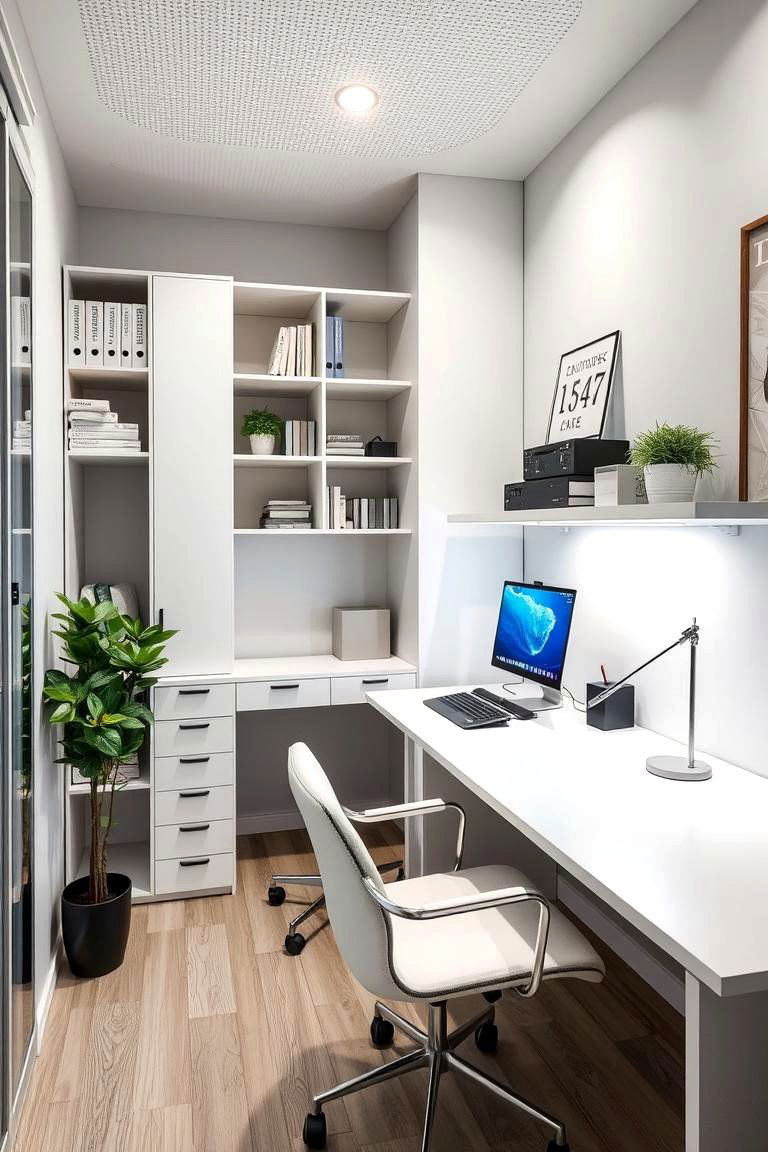 Space saving Layouts for Compact Offices - 24 Home Office Ideas for Her