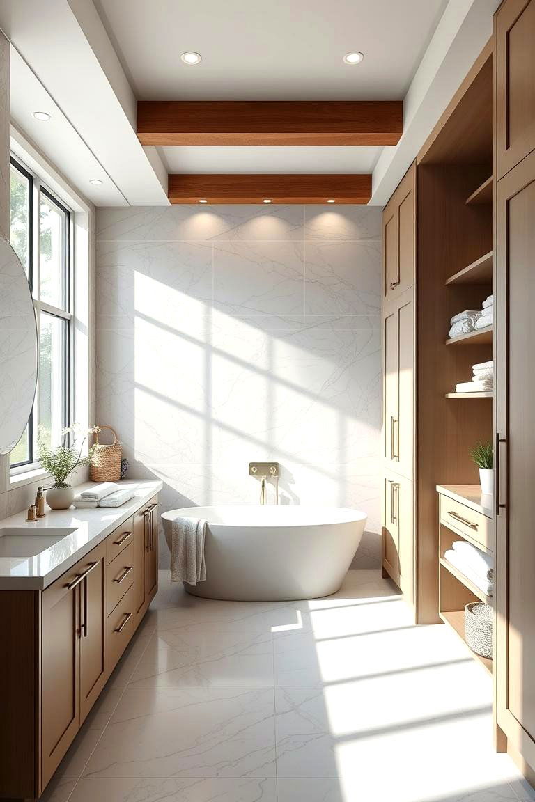 Spacious Layout with Storage Solutions - 24 Family Bathroom Ideas