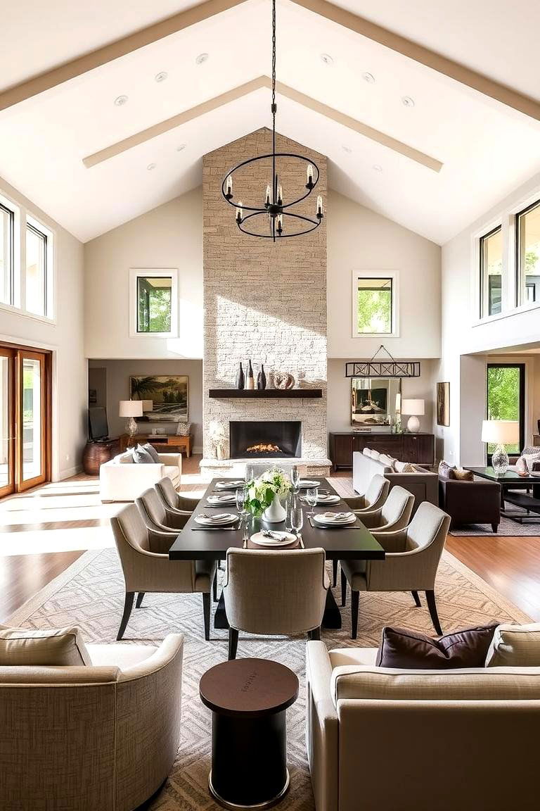 Spacious Open Concept with Fireplace - 24 Dining Room With Fireplace