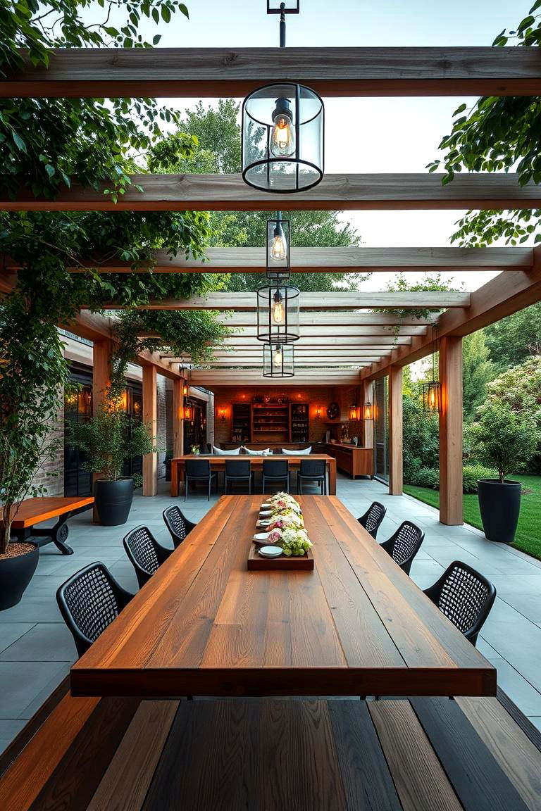 Spacious Outdoor Dining Area - 24 Large Backyard Ideas